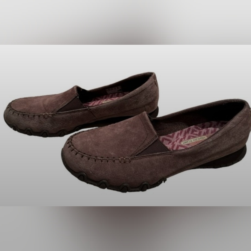 Skechers Women's Chocolate Brown Suede Slip-On Loafers